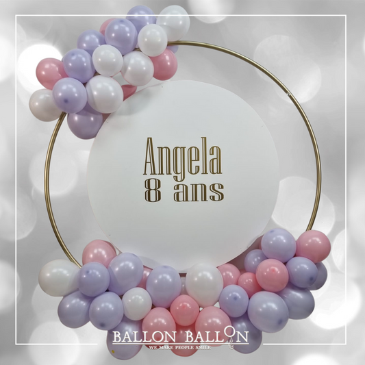 Couronne de ballons Personnalisée (Fond blanc)