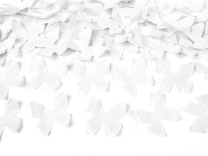 Canon à confettis avec papillons, blanc 60cm