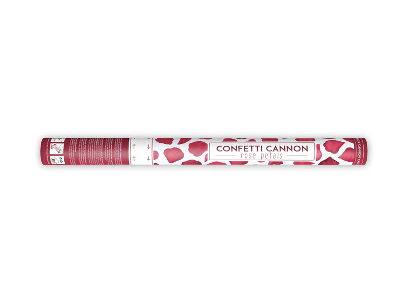 Canon à confettis avec pétales de rose, rouge, 60cm