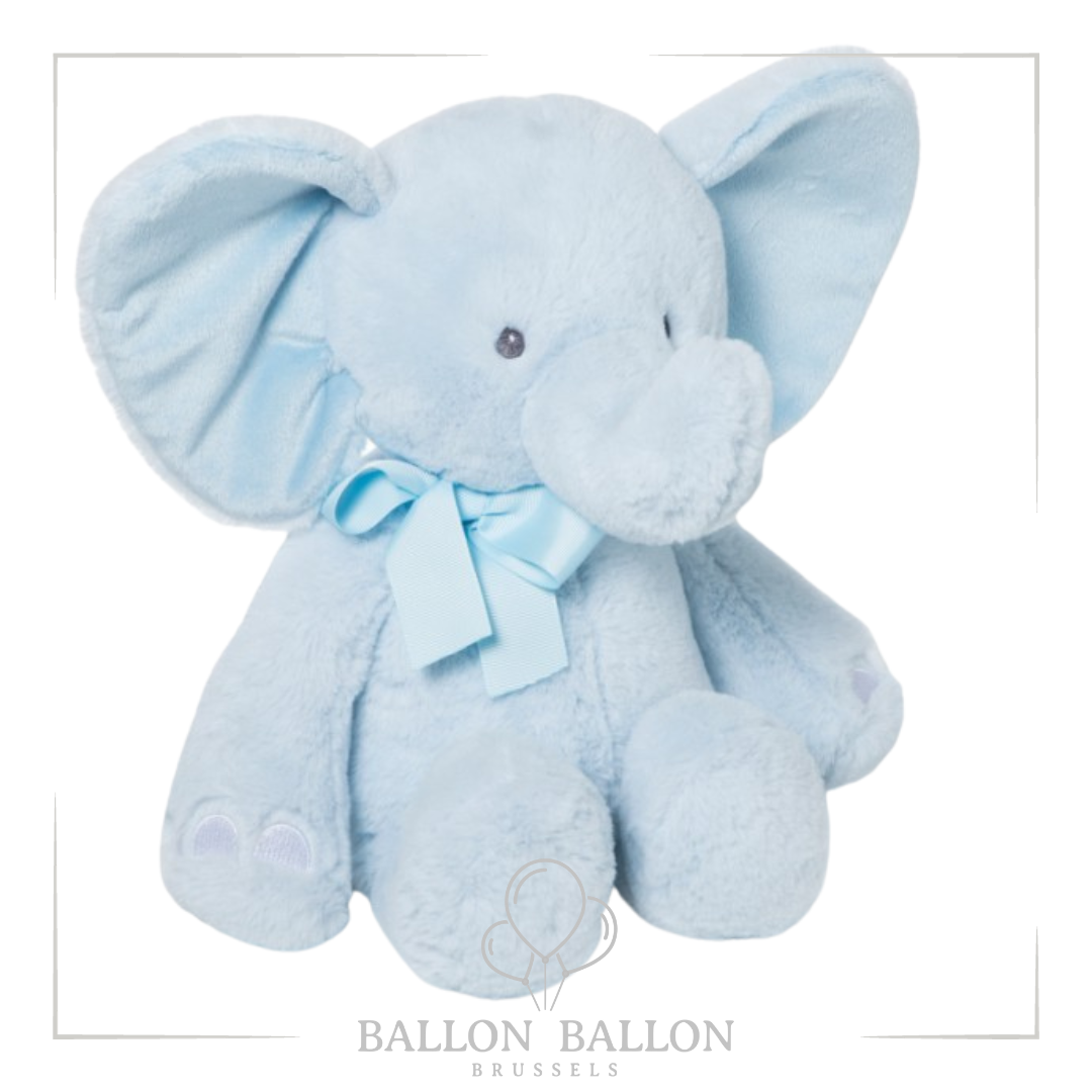 Eléphant en peluche bleu