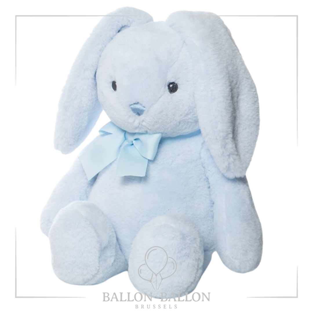 Lapin en peluche bleu