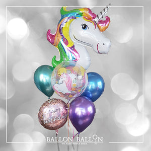 Ballon licorne chiffre 2